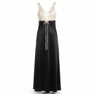 Rampage Black and Cream Lace Chemise